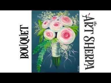 How to paint with Acrylic on Canvas EASY Bouquet Flowers