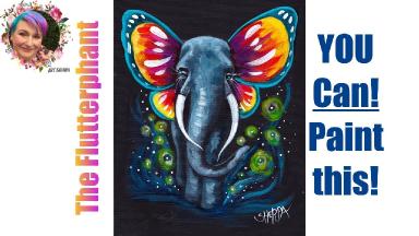 Butterfly Elephant Easy Painting in acrylic Step by step Live stream