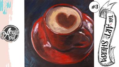 Easy Cup of Coffee loose step by step Acrylic April day #3
