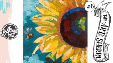 Easy sunflower loose step by step Acrylic April day #6