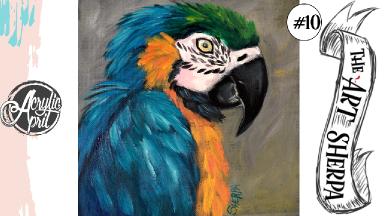 Colorful parrot loose step by step Acrylic April day #10
