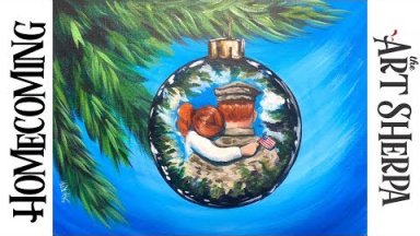 How to paint a Reflection on a Christmas Ornament Acrylic on canvas