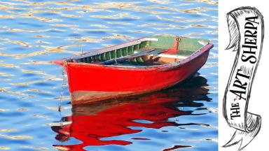 Boat on The Lake, Acrylic Painting