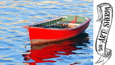 Easy Red boat  acrylic painting tutorial for beginners step by step