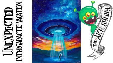 UFO easy acrylic painting tutorial for beginners step by step