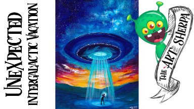 UFO easy acrylic painting tutorial for beginners step by step