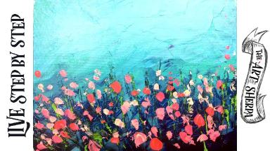 Easy Wildflower Abstract if you think you cant use a Palette Knife