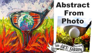 EASY Golf Ball Abstract painting tutorial from a  Photo LIVE STREAM