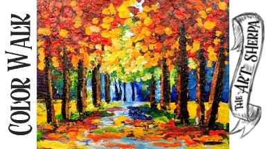 Color Walk Forest Easy Acrylic painting techniques step by step  for beginners