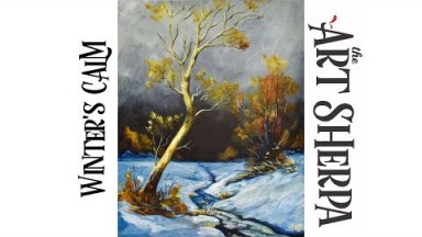 How to paint with Acrylic on Canvas Winter's Calm Landscape