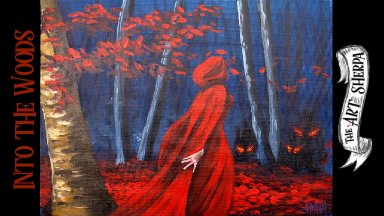 Easy  Red Riding Hood Acrylic painting Beginner step by step #13 days of Halloween