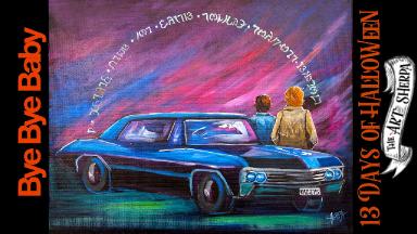 Supernatural CAR "BABY" Easy Acrylic painting  step by step #13daysofHalloween