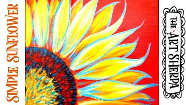 Easy Sunflower Acrylic painting tutorial step by step Live Streaming