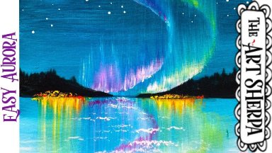 Easy Aurora Borealis  Acrylic painting tutorial step by step Live Streaming