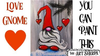 Easy Love Gnome Acrylic painting tutorial step by step Live Streaming
