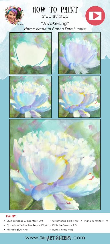 White Peony  Easy Acrylic Tutorial Step by Step Day 2   #AcrylicApril2022