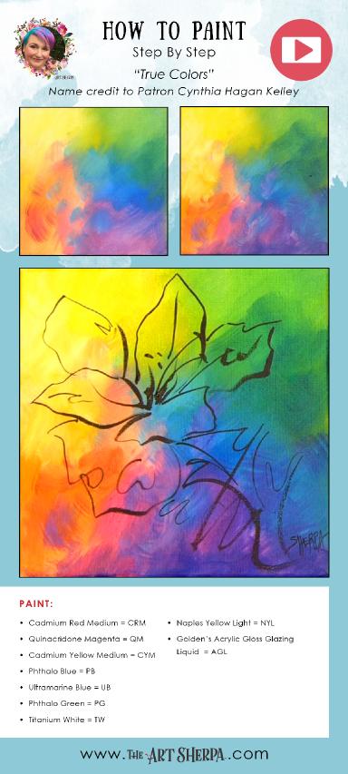 Abstract Floral  Easy Acrylic Tutorial Step by Step Day 24   #AcrylicApril2022