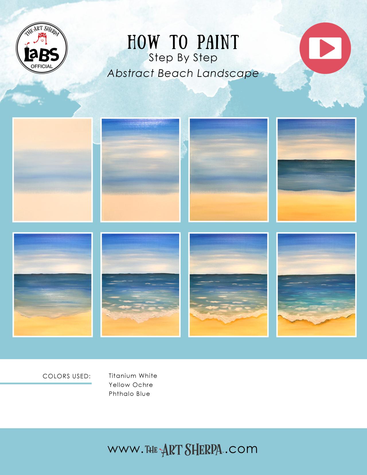 INCREDIBLY EASY ART Abstract Beach Landscape Tutorial For REAL