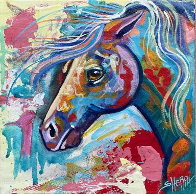 Acrylic April Day 29: Abstract Horse | Beginner Acrylic Tutorial