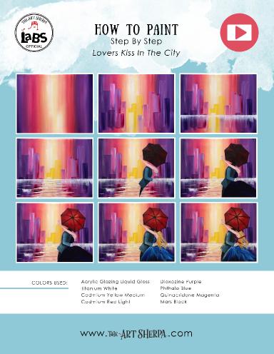 Lovers Kiss in the City |  Learn to do Acrylic Painting  for Beginners