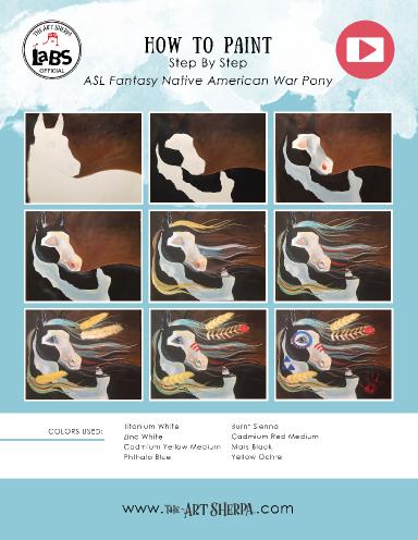 ASL Fantasy Native American War Pony Beginner tutorial in Acrylic
