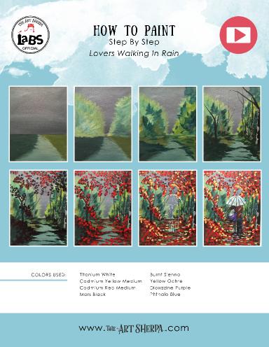 Lovers Walking in Rain | Umbrella Art | Beginners Acrylic Painting